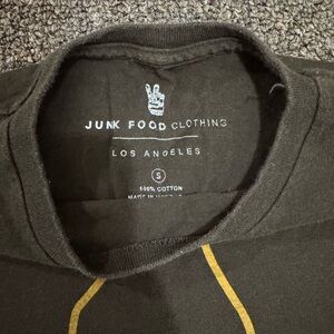 Junk Food Clothing Black Tee with Gold Accent